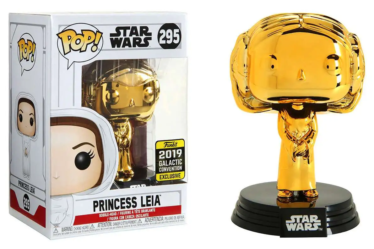 Funko POP Star Wars Princess Leia Gold Metallic Exclusive  in stock 