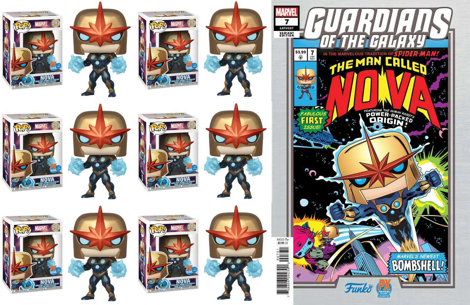 por ciento solar Indulgente Funko Marvel POP Marvel Nova Prime Guardians of the Galaxy 7 Exclusive Case  of 6 Vinyl Bobble Heads LE Comic Book 494 Mike Martin Variant - ToyWiz