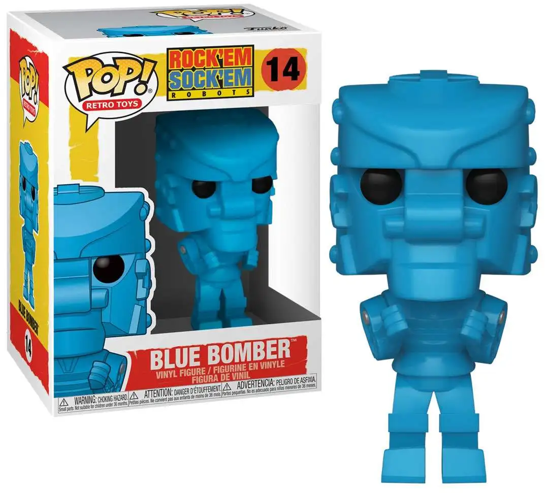 Funko Mattel RockEmSockEm POP! Retro Toys Blue Bomber Vinyl Figure #14 [Damaged Package]
