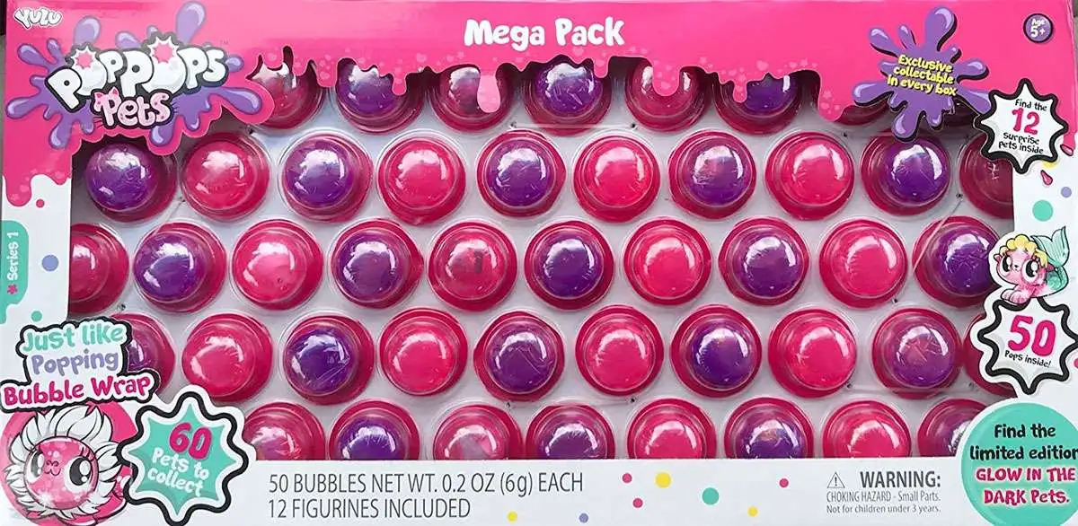 Pop Pops Pets Series 1 MEGA Pack 50-Pack Pink Yulu - ToyWiz