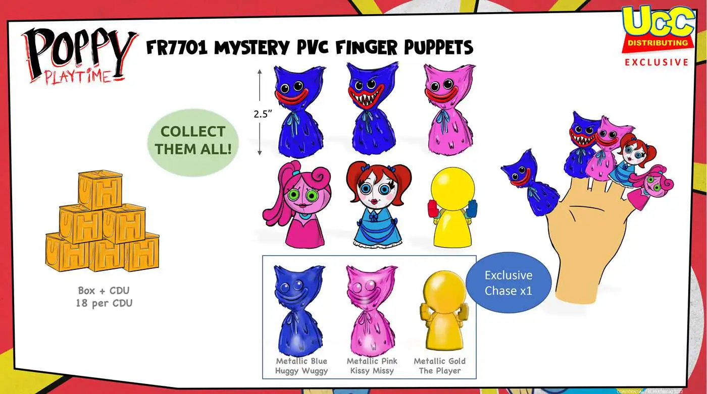 Poppy Playtime PVC Figure Finger Puppet Mystery Box 18 Packs - ToyWiz