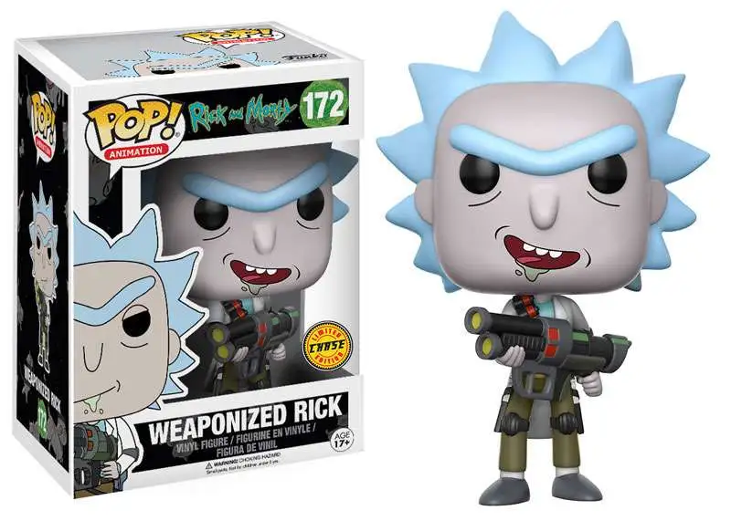 Rick and Morty Mr MEESEEKS with Gun CHASE Figure #174 w/ Protector Funko POP