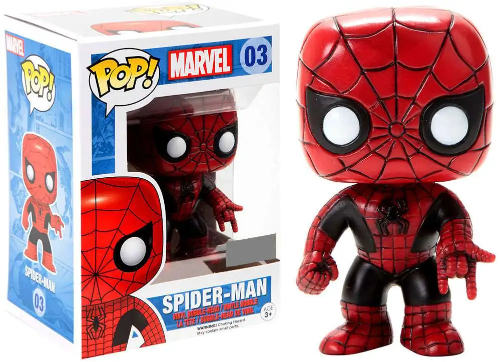 Funko Marvel Universe POP Marvel Spider-Man Exclusive Vinyl Bobble Head 03  Red Black, Damaged Package - ToyWiz