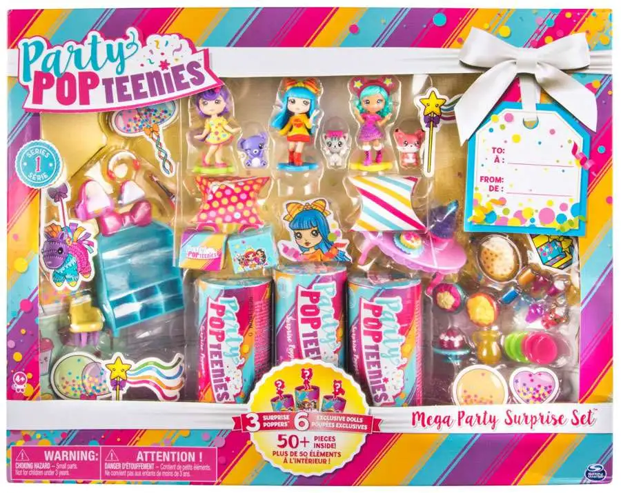 Party Pop Teenies Double Surprise Popper Series 1 Glitter Edition, Box of 4 1 
