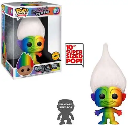 Funko pop large 10 inch trolls offers rainbow troll chase 09