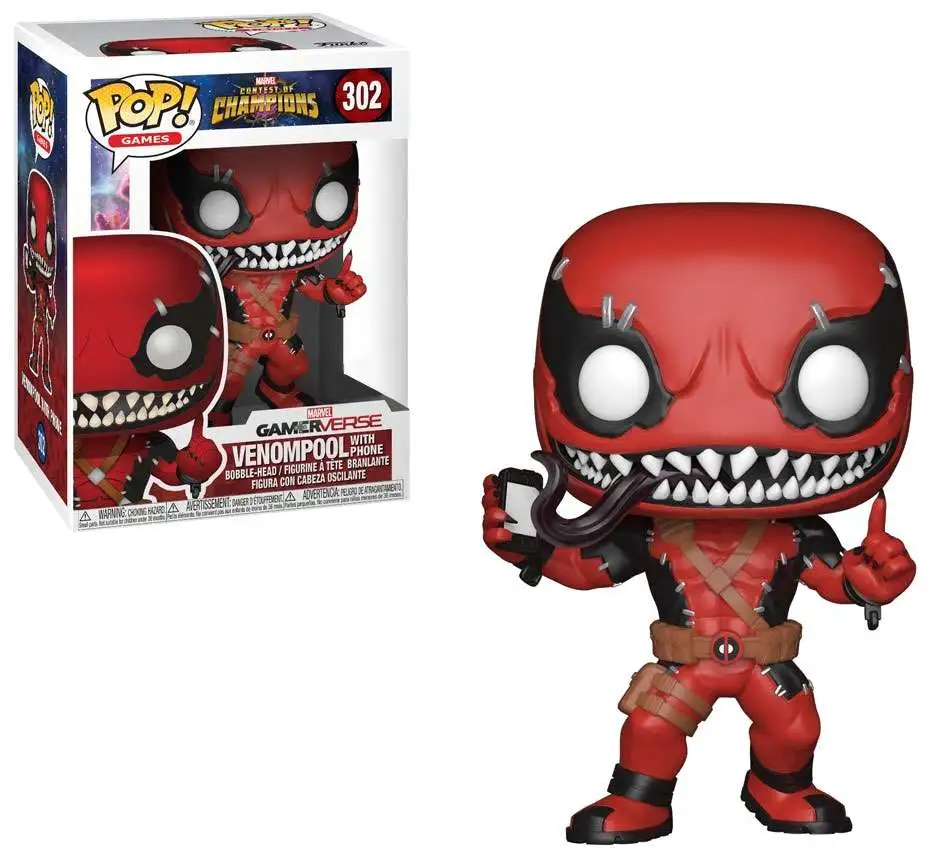 Funko Marvel Contest of Champions POP! Games Venompool with Phone Exclusive Vinyl Bobble Head #302