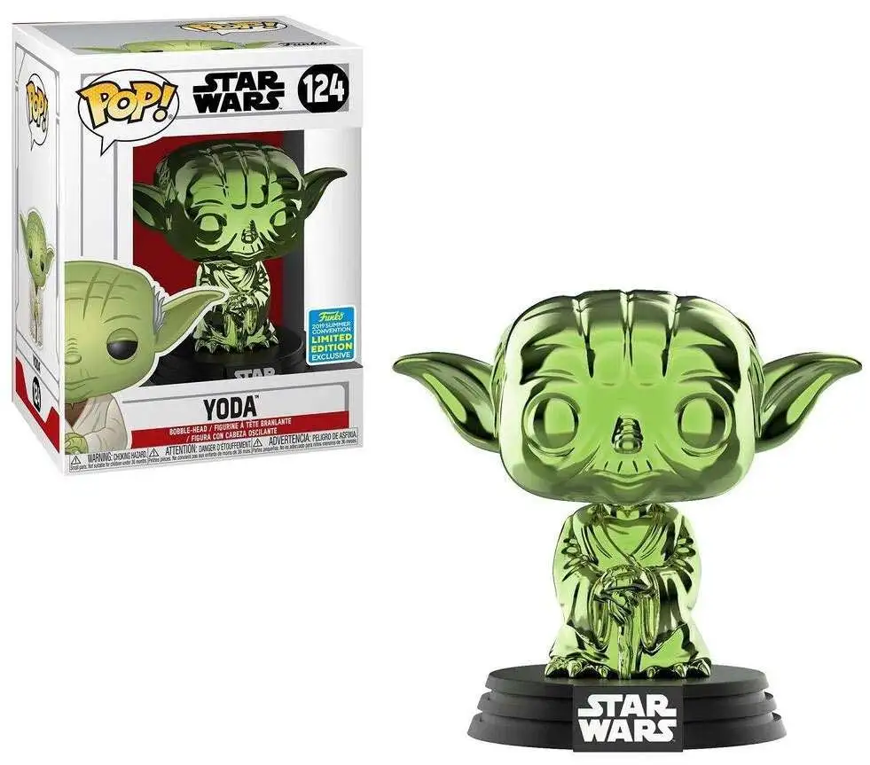 Funko POP! Star Wars Yoda Exclusive Vinyl Figure #124 [Green Chrome, Damaged Package]