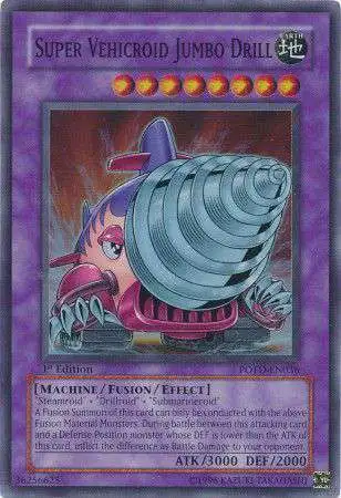 YuGiOh GX Trading Card Game Power of the Duelist Super Rare Super Vehicroid Jumbo Drill POTD-EN036