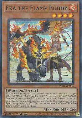YuGiOh Power of the Elements Super Rare Eka the Flame Buddy POTE-EN034