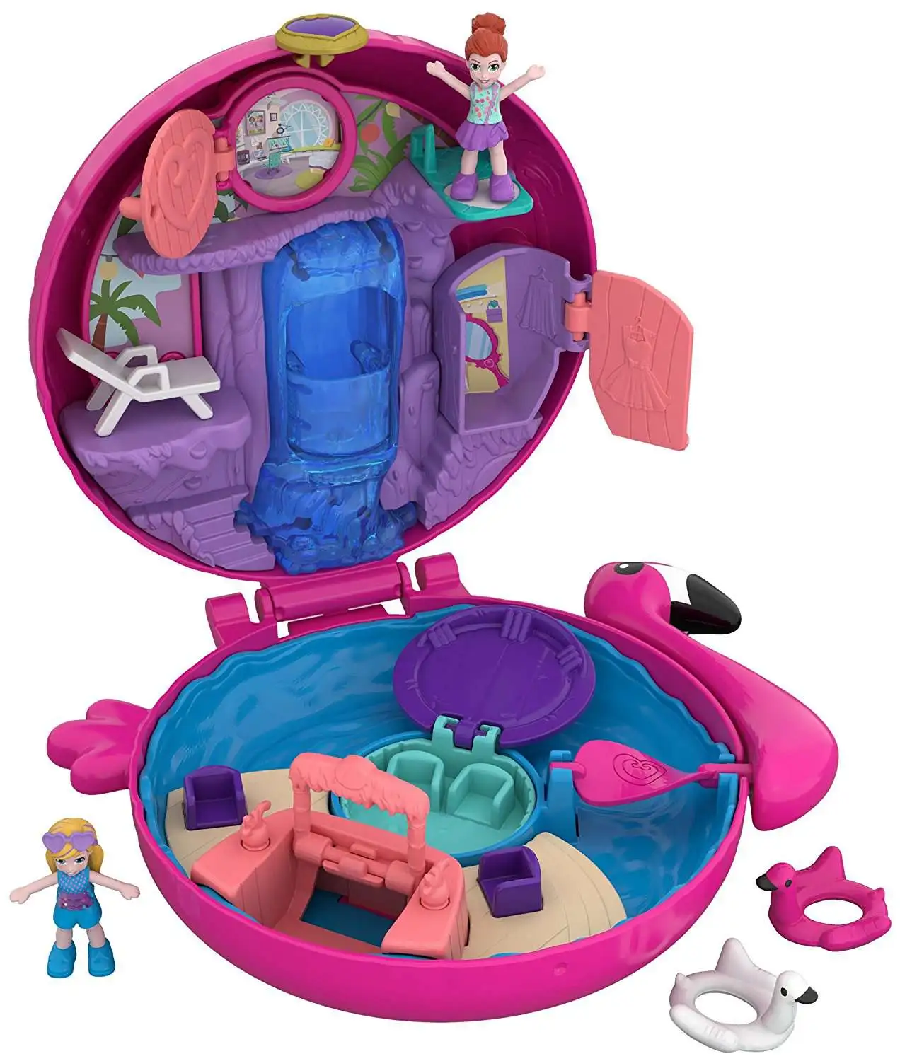 Polly Pocket Big Pocket Flamingo Floatie Playset [World 3, Loose]