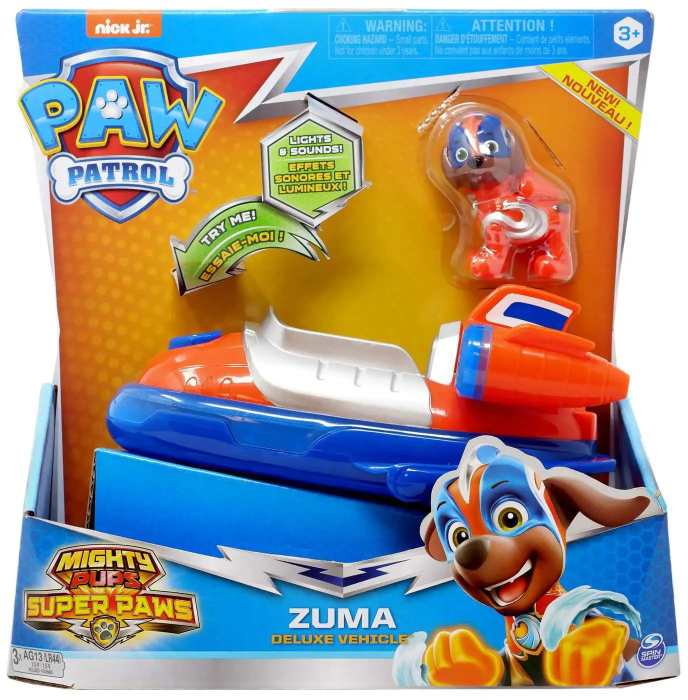 Paw Patrol Mighty Pups Super Paws Zuma Vehicle Figure Spin Master