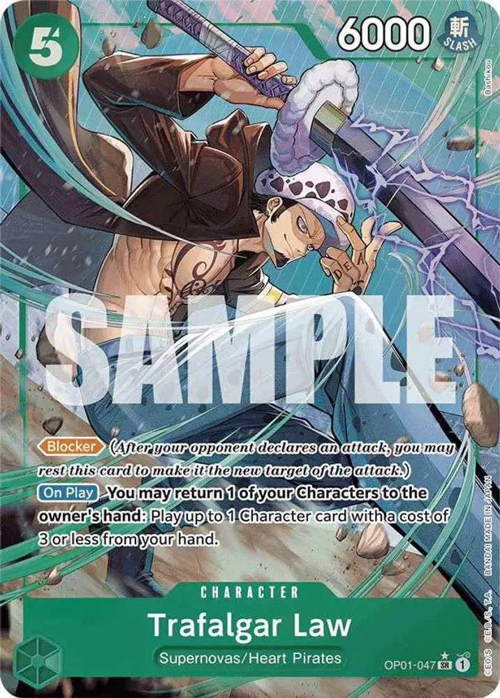 One Piece Trading Card Game Premium Booster Super Rare Trafalgar Law OP01-047 [Alternate Art]