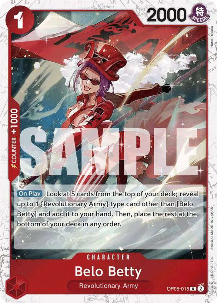 One Piece Trading Card Game Premium Booster Rare Belo Betty OP05-015 [Jolly Roger Foil]