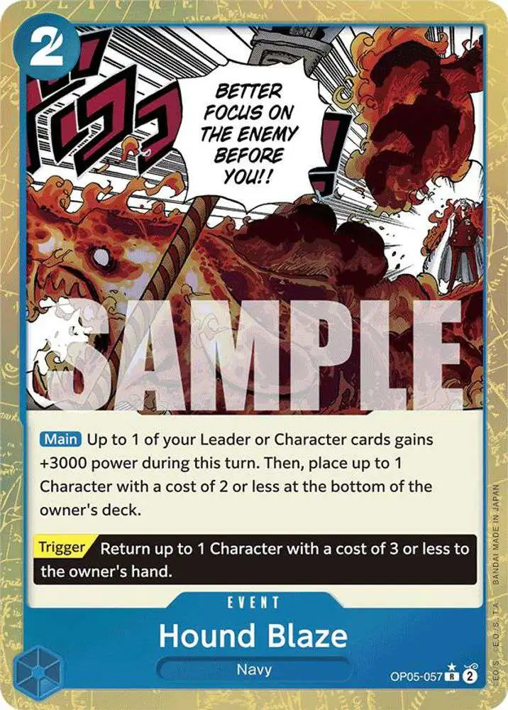 One Piece Trading Card Game Premium Booster Rare Hound Blaze OP05-057 [Textured Foil]