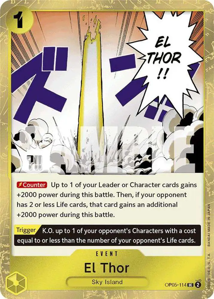 One Piece Trading Card Game Premium Booster Single Card Uncommon El Thor OP05-114 Jolly Roger Foil - ToyWiz One Piece Trading Card Game Premium Booster Single Card Uncommon El Thor OP05-114 Jolly Roger Foil - ToyWiz