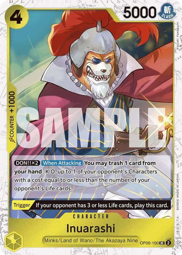 One Piece Trading Card Game Premium Booster Uncommon Inuarashi OP06-100 [Jolly Roger Foil]