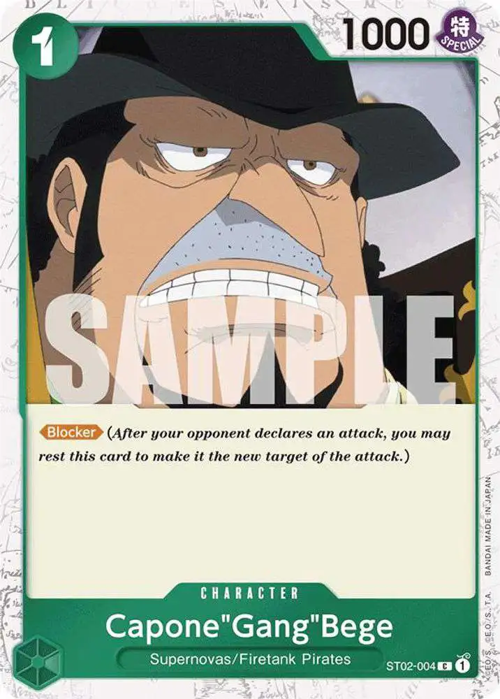One Piece Trading Card Game Premium Booster Common CaponeGangBege ST02-004 [Jolly Roger Foil]