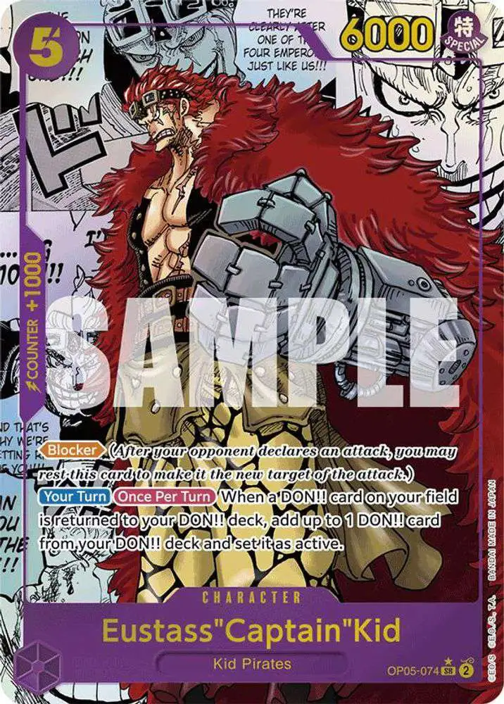 one piece card game manga rare Trading Premium Booster Single Card Super EustassCaptainKid OP05-074 10 Most Expensive Premium Booster