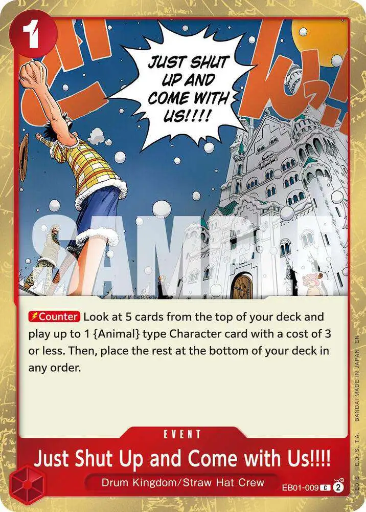 One Piece Trading Card Game Premium Booster -The Best- Vol. 2 Single Card C  Just Shut Up and Come with Us EB01-009 Pirate Foil - ToyWiz