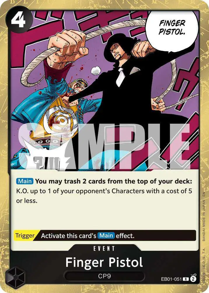 One Piece Trading Card Game Premium Booster -The Best- Vol. 2 Rare Finger Pistol EB01-051 [Reprint]