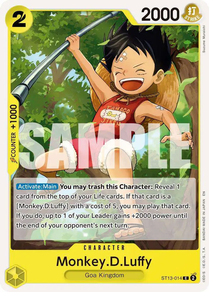 One Piece Trading Card Game Premium Booster -The Best- Vol. 2 Single Card C  Monkey.D.Luffy - ST13-014 ST13-014 Reprint - ToyWiz