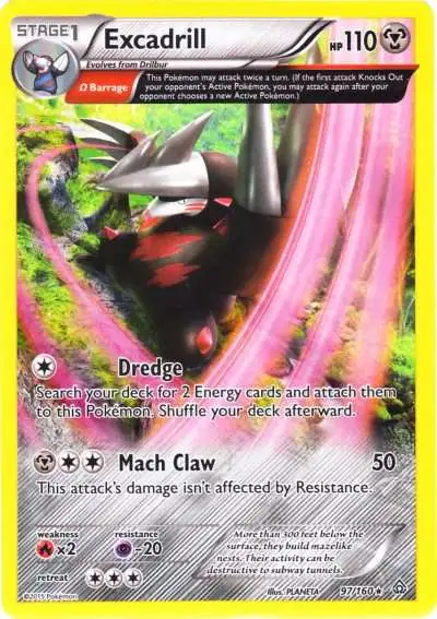 Pokemon X & Y Primal Clash Holo Rare Excadrill #97