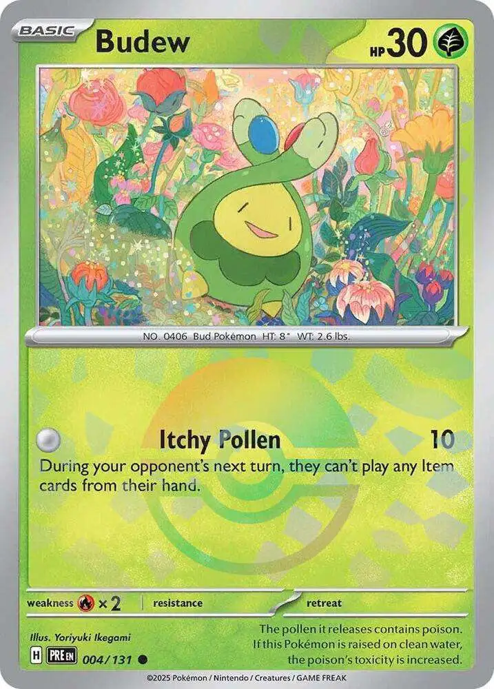Pokemon Trading Card Game Prismatic Evolutions Common Budew #4 [Poke Ball Pattern]