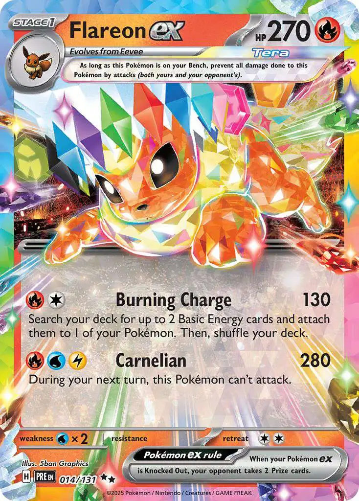 Pokemon Trading Card Game Prismatic Evolutions Double Rare Flareon ex #14