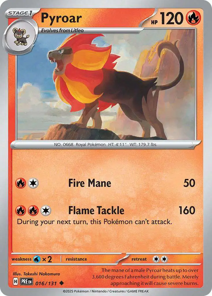 Pokemon Trading Card Game Prismatic Evolutions Uncommon Pyroar #16