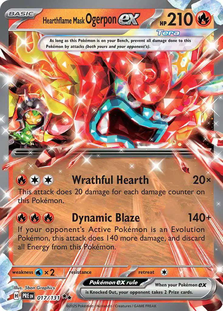 Pokemon Trading Card Game Prismatic Evolutions Double Rare Hearthflame Mask Ogerpon ex #17