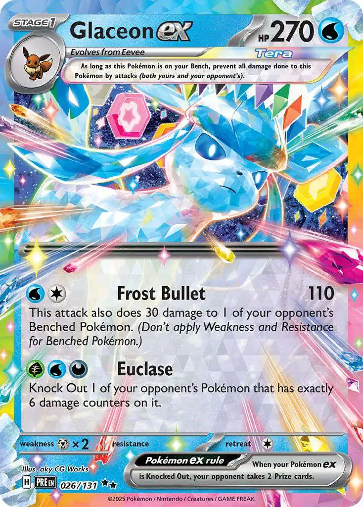 Pokemon Trading Card Game Prismatic Evolutions Double Rare Glaceon ex #26