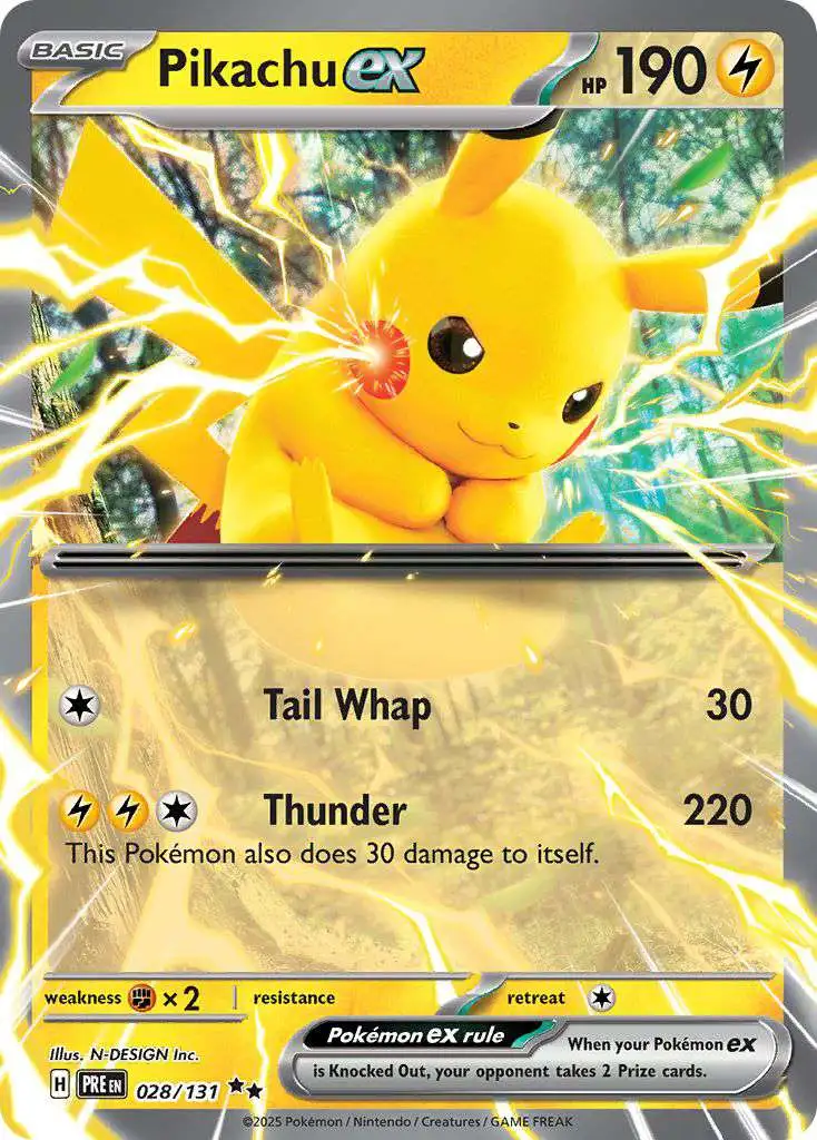 Pokemon Trading Card Game Prismatic Evolutions Double Rare Pikachu ex #28