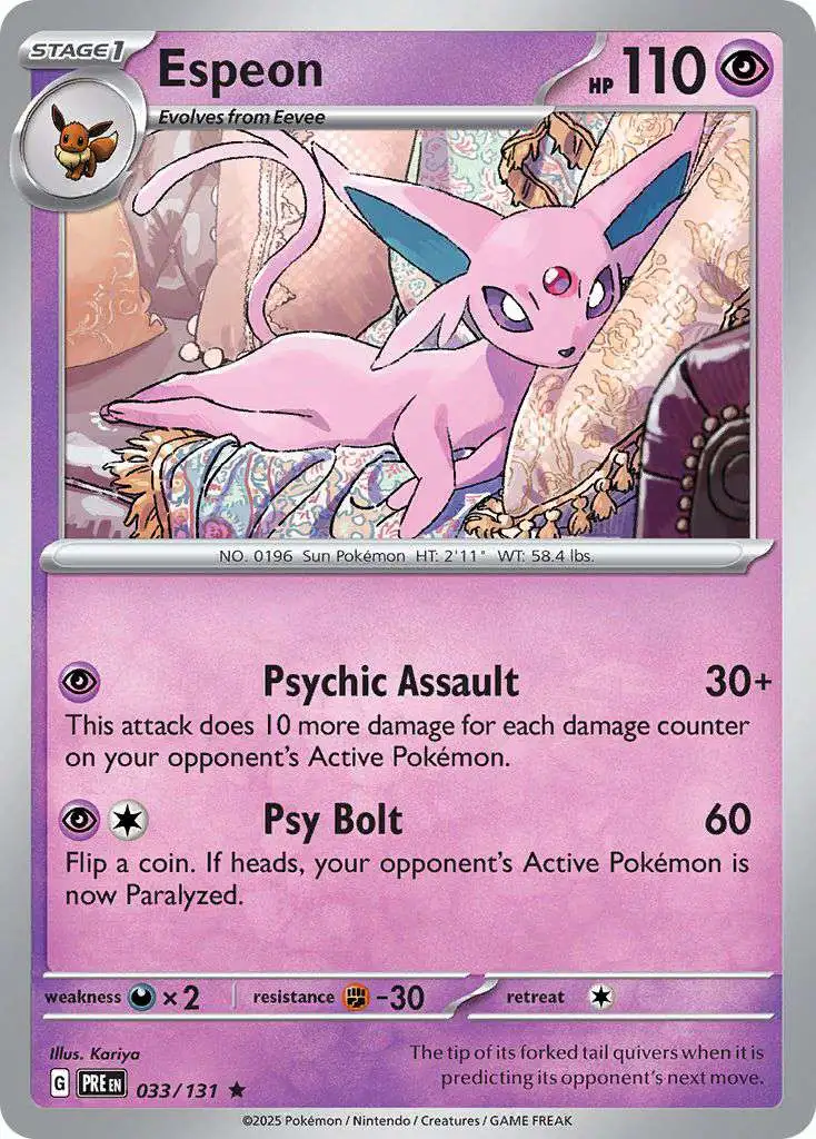 Pokemon Trading Card Game Prismatic Evolutions Rare Espeon #33
