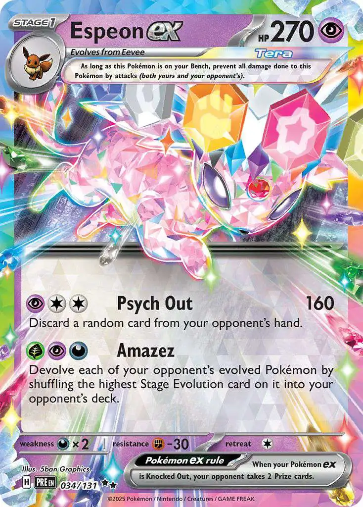 Pokemon Trading Card Game Prismatic Evolutions Double Rare Espeon ex #34