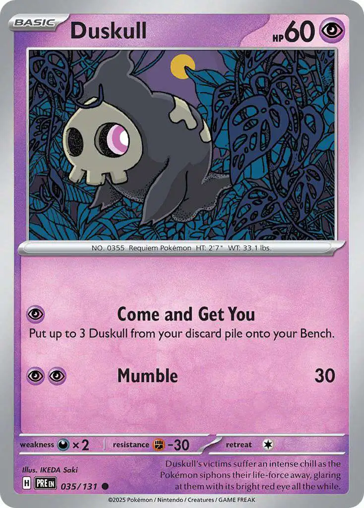 Pokemon Trading Card Game Prismatic Evolutions Common Duskull #35