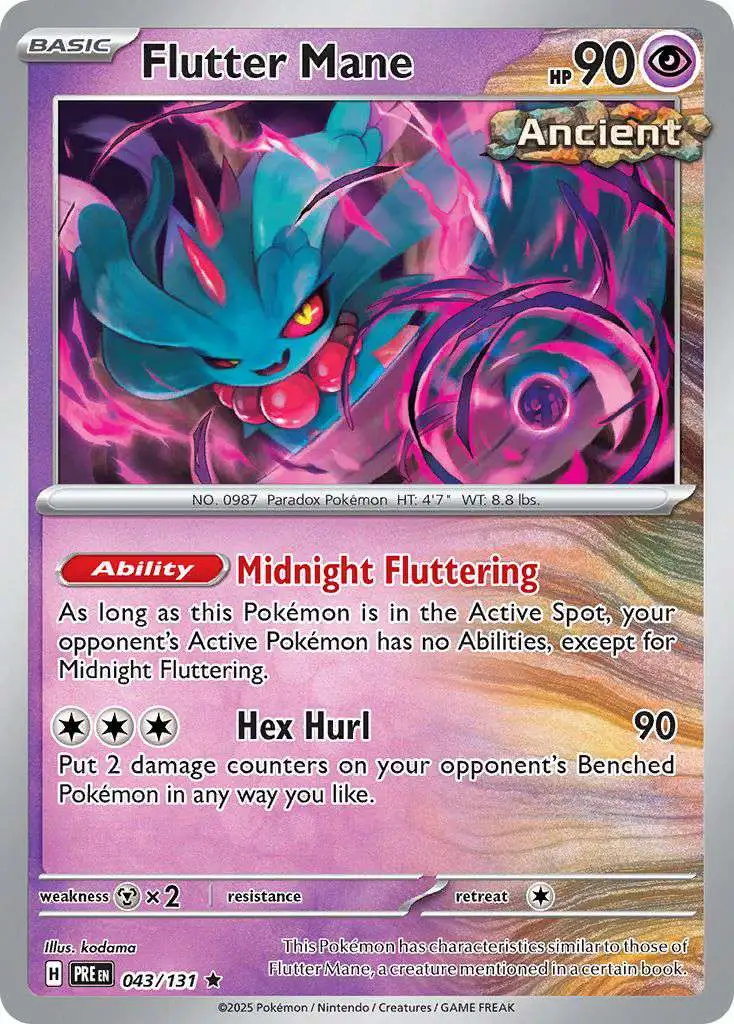 Pokemon Trading Card Game Prismatic Evolutions Rare Flutter Mane #43