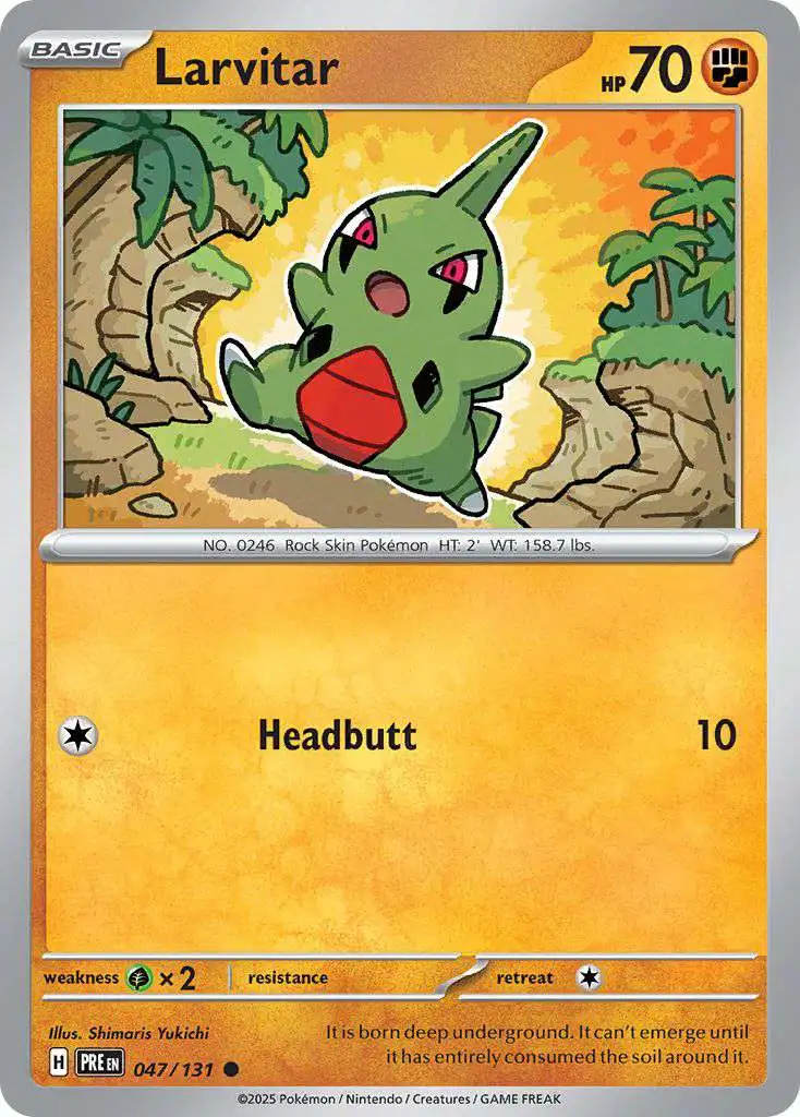 Pokemon Trading Card Game Prismatic Evolutions Common Larvitar #47
