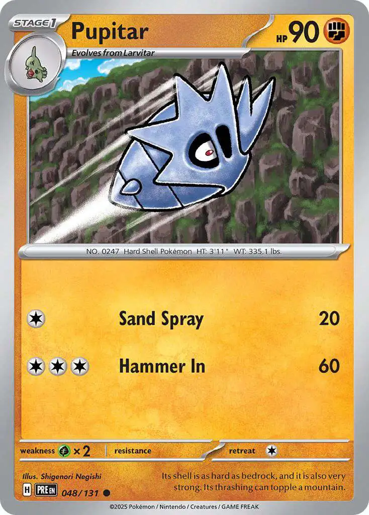 Pokemon Trading Card Game Prismatic Evolutions Common Pupitar #48