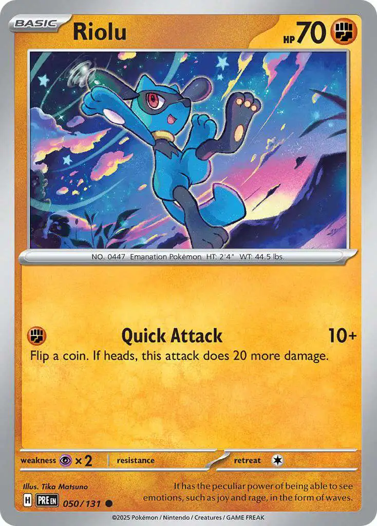 Pokemon Trading Card Game Prismatic Evolutions Common Riolu #50