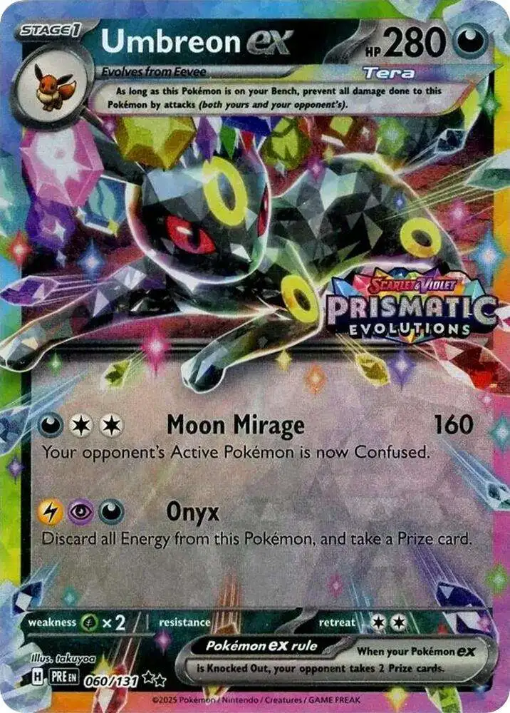 Pokemon Trading Card Game Prismatic Evolutions Double Rare Umbreon ex #60 [Prismatic Evolutions Stamp]