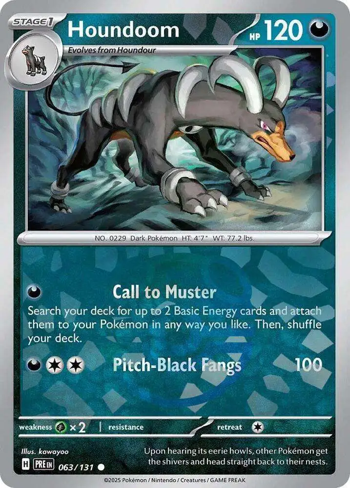 Pokemon Trading Card Game Prismatic Evolutions Common Houndoom #63 [Master Ball Pattern]