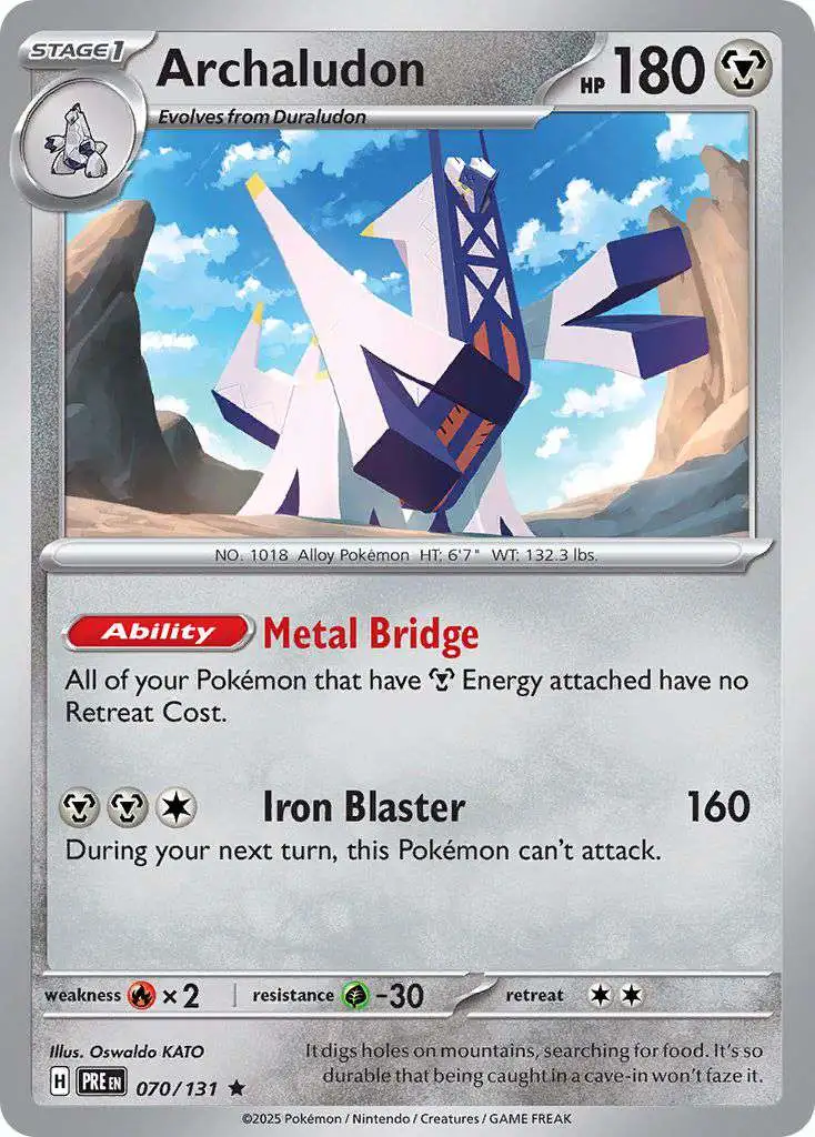 Pokemon Trading Card Game Prismatic Evolutions Rare Archaludon #70