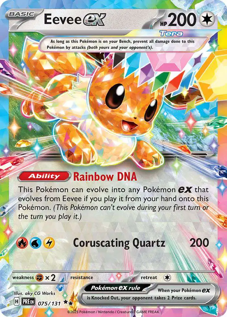 Pokemon Trading Card Game Prismatic Evolutions Double Rare Eevee ex #75