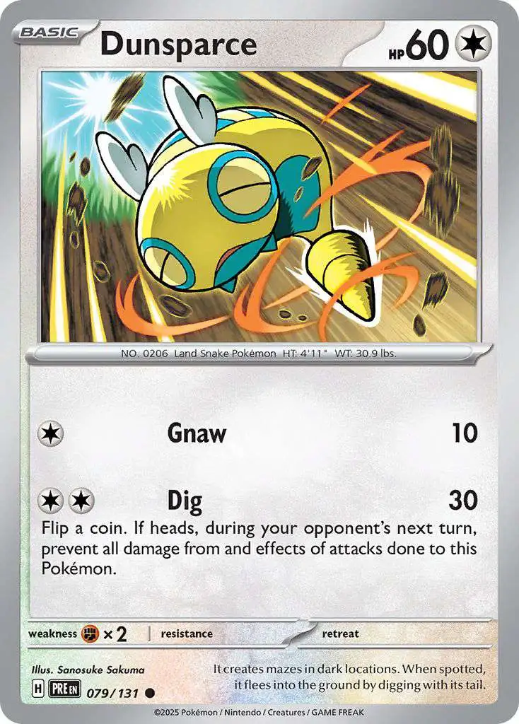 Pokemon Trading Card Game Prismatic Evolutions Common Dunsparce #79