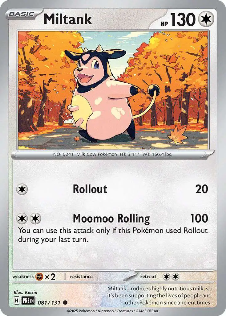 Pokemon Trading Card Game Prismatic Evolutions Common Miltank #81