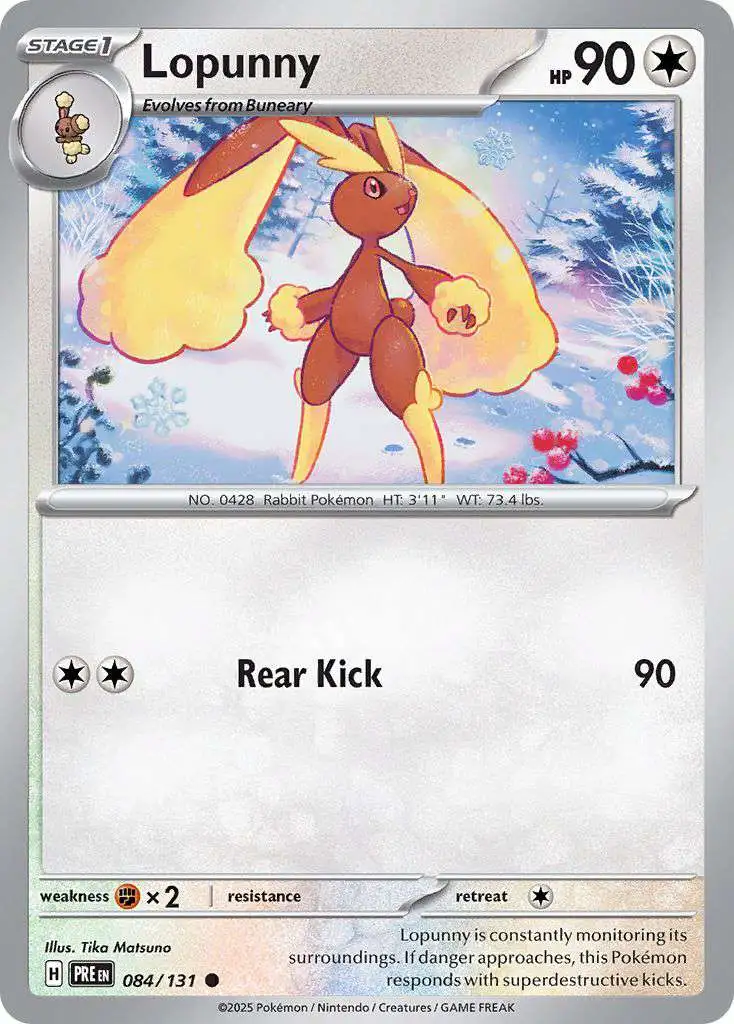 Pokemon Trading Card Game Prismatic Evolutions Common Lopunny #84
