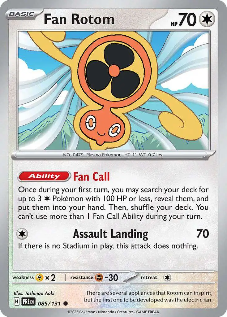 Pokemon Trading Card Game Prismatic Evolutions Common Fan Rotom #85
