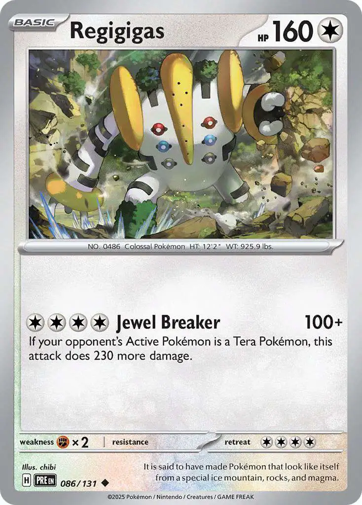 Pokemon Trading Card Game Prismatic Evolutions Uncommon Regigigas #86