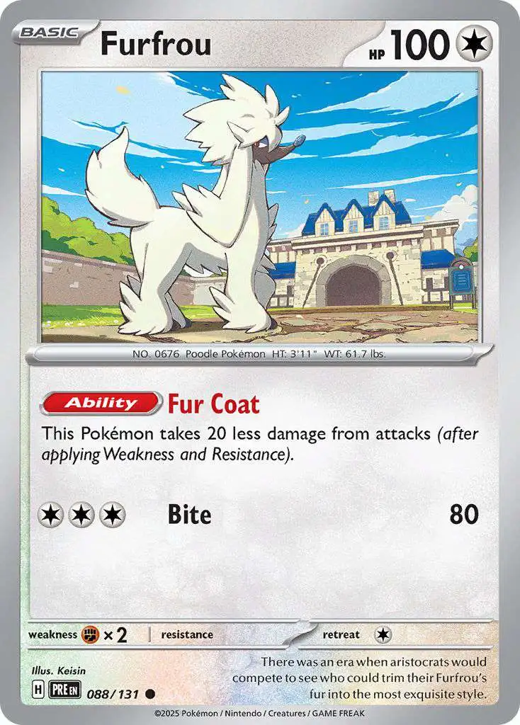 Pokemon Trading Card Game Prismatic Evolutions Common Furfrou #88