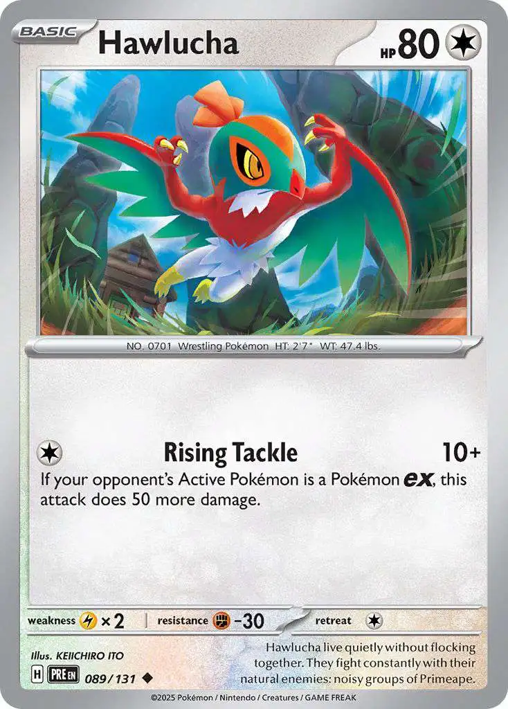 Pokemon Trading Card Game Prismatic Evolutions Uncommon Hawlucha #89